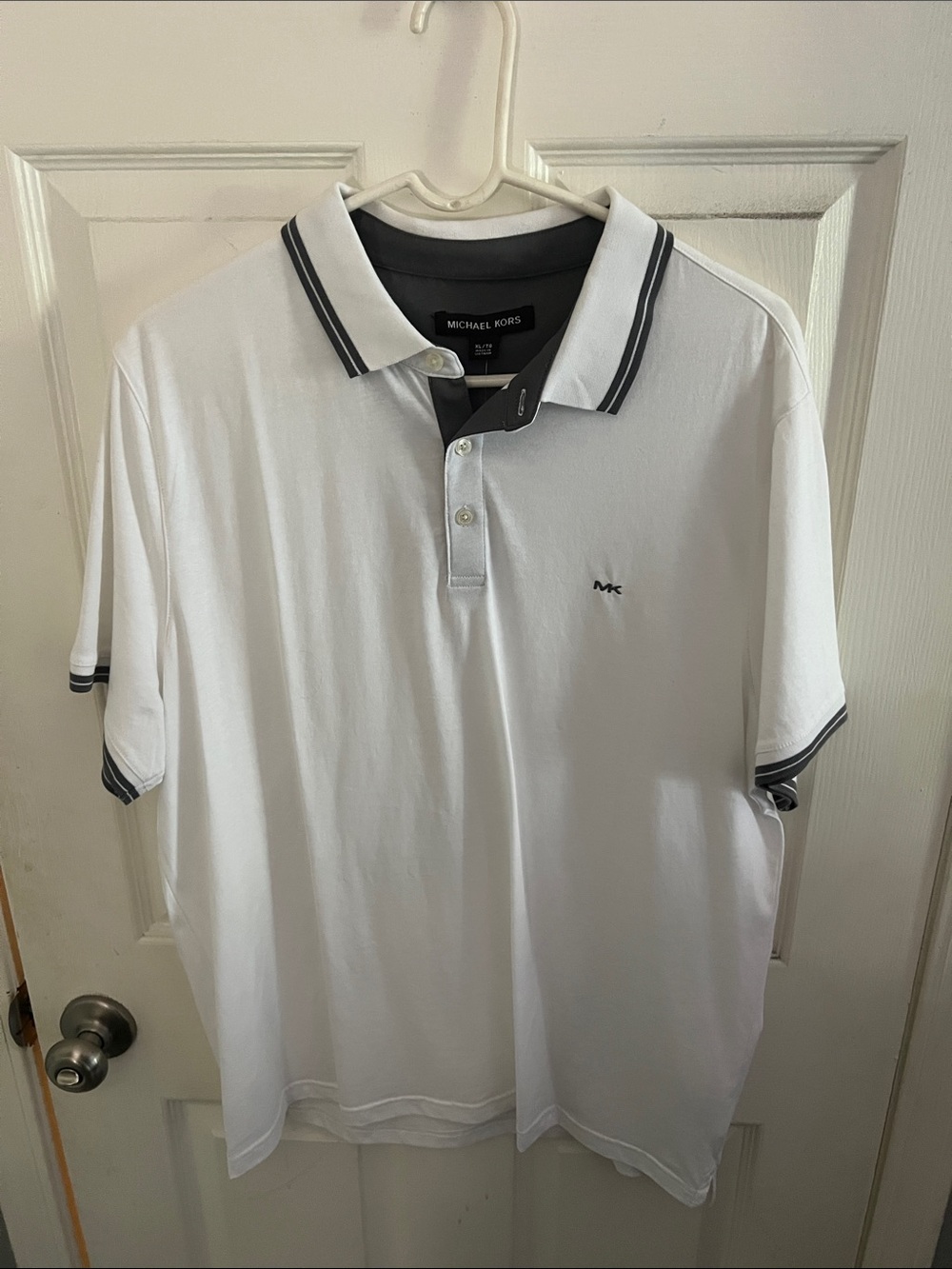 Michael Kors White Polo with Gray Contrast Trim NWT